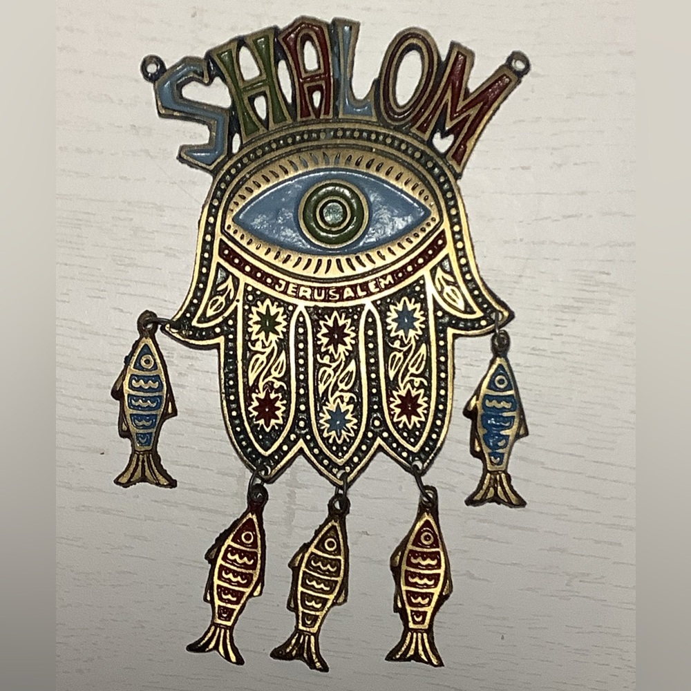 Vintage 1978 Brass Hamsa Hand